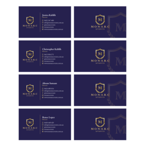 Visitenkarten-Design von adiazudin für Monarc Events Pty Ltd | Design: #21497126