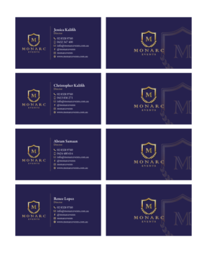 Monarc Events Business Card  | Business Card Design by adiazudin