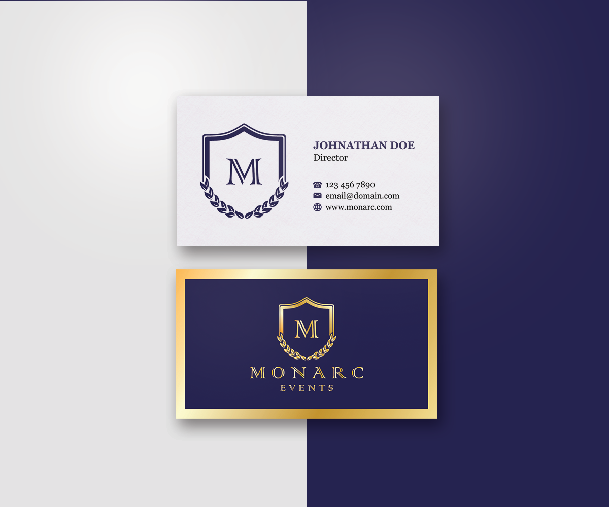 Diseño de Tarjeta de Presentación por JK18 para Monarc Events Pty Ltd | Diseño #21483950