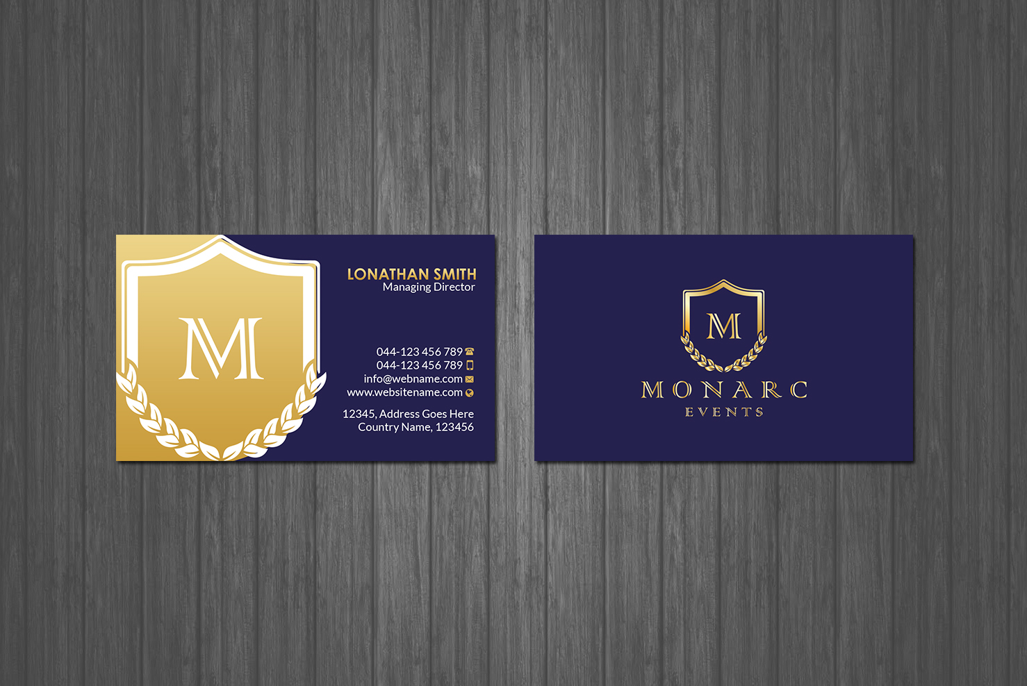 Business Card Design by Creations Box 2015 for Monarc Events Pty Ltd | Design #21483406