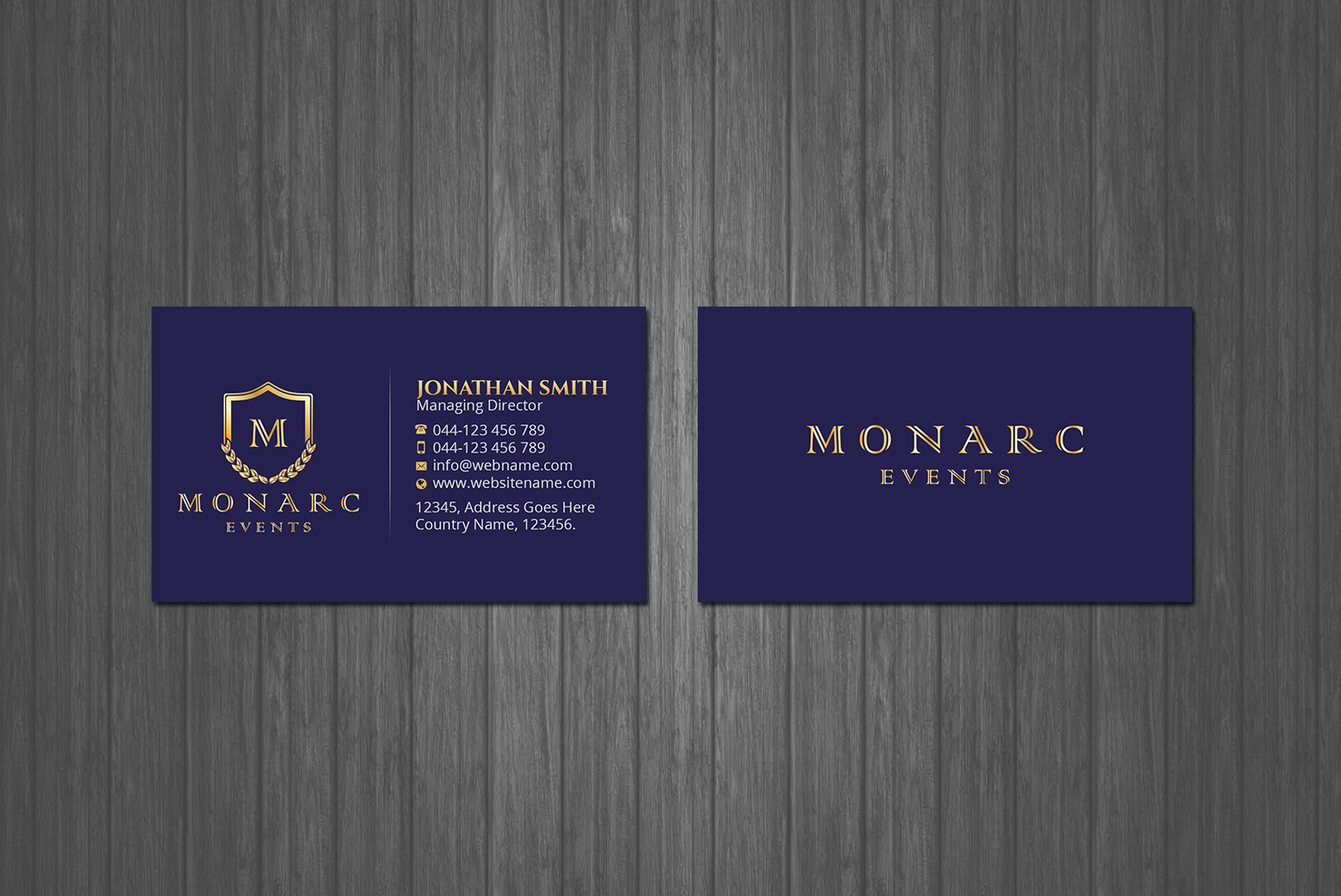 Business Card Design by Creations Box 2015 for Monarc Events Pty Ltd | Design #21483409
