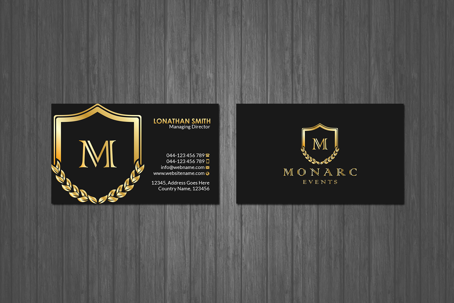 Business Card Design by Creations Box 2015 for Monarc Events Pty Ltd | Design #21483410