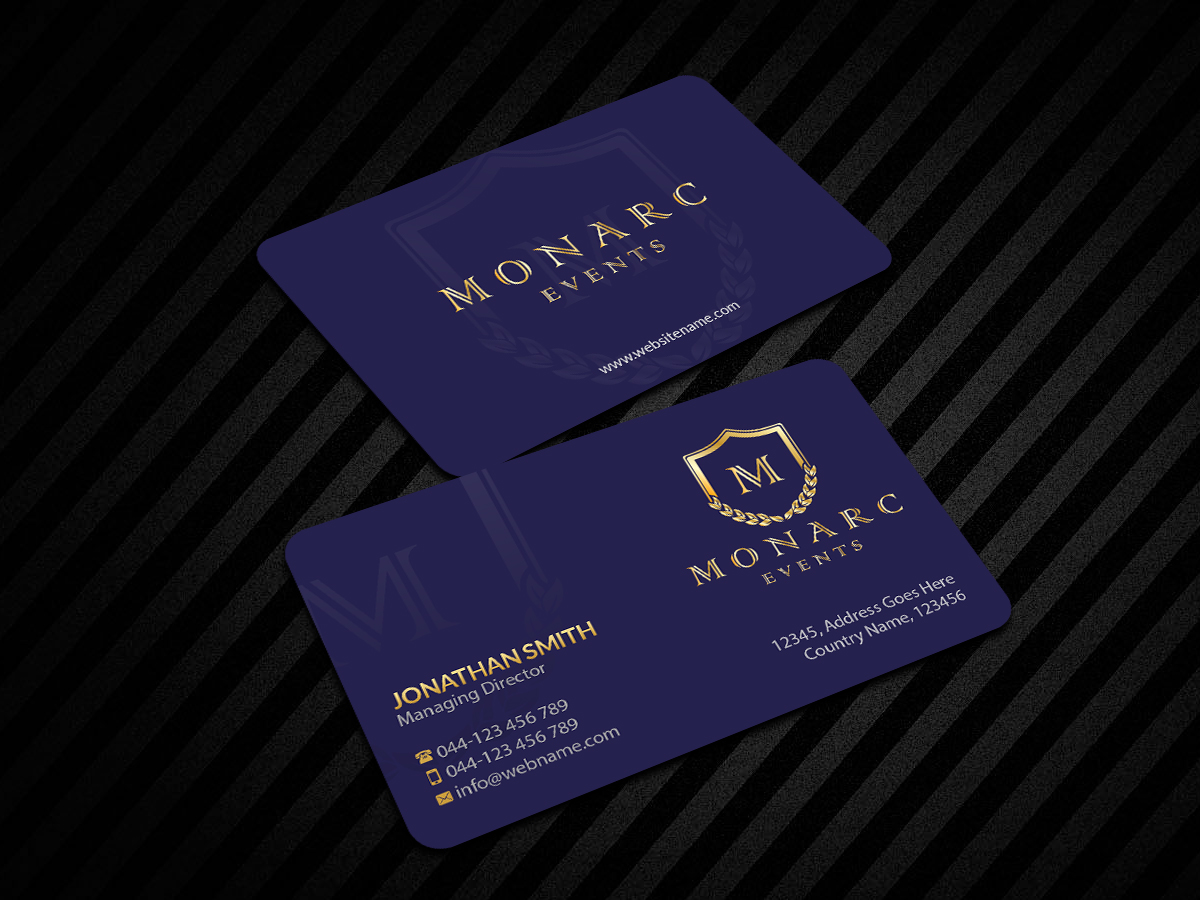 Business Card Design by Creations Box 2015 for Monarc Events Pty Ltd | Design #21483412