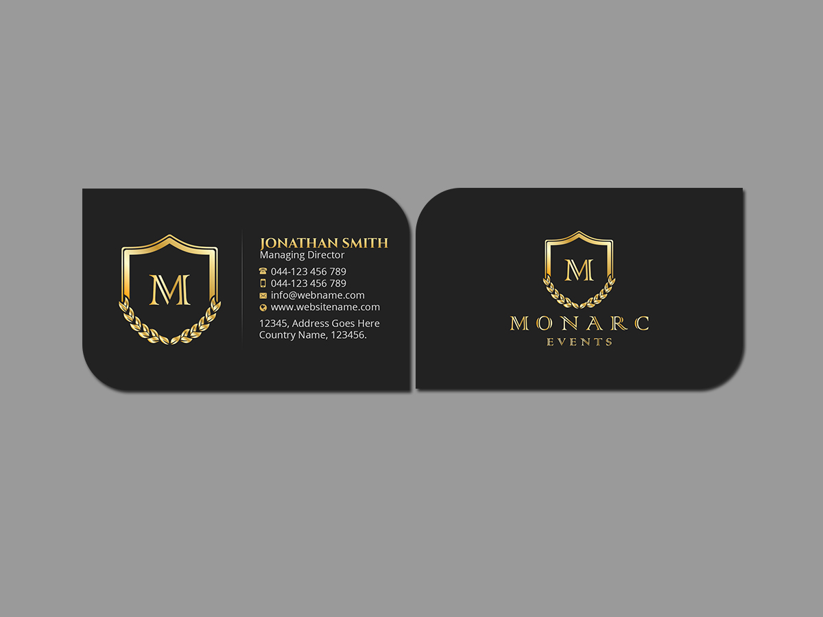 Business Card Design by Creations Box 2015 for Monarc Events Pty Ltd | Design #21483413