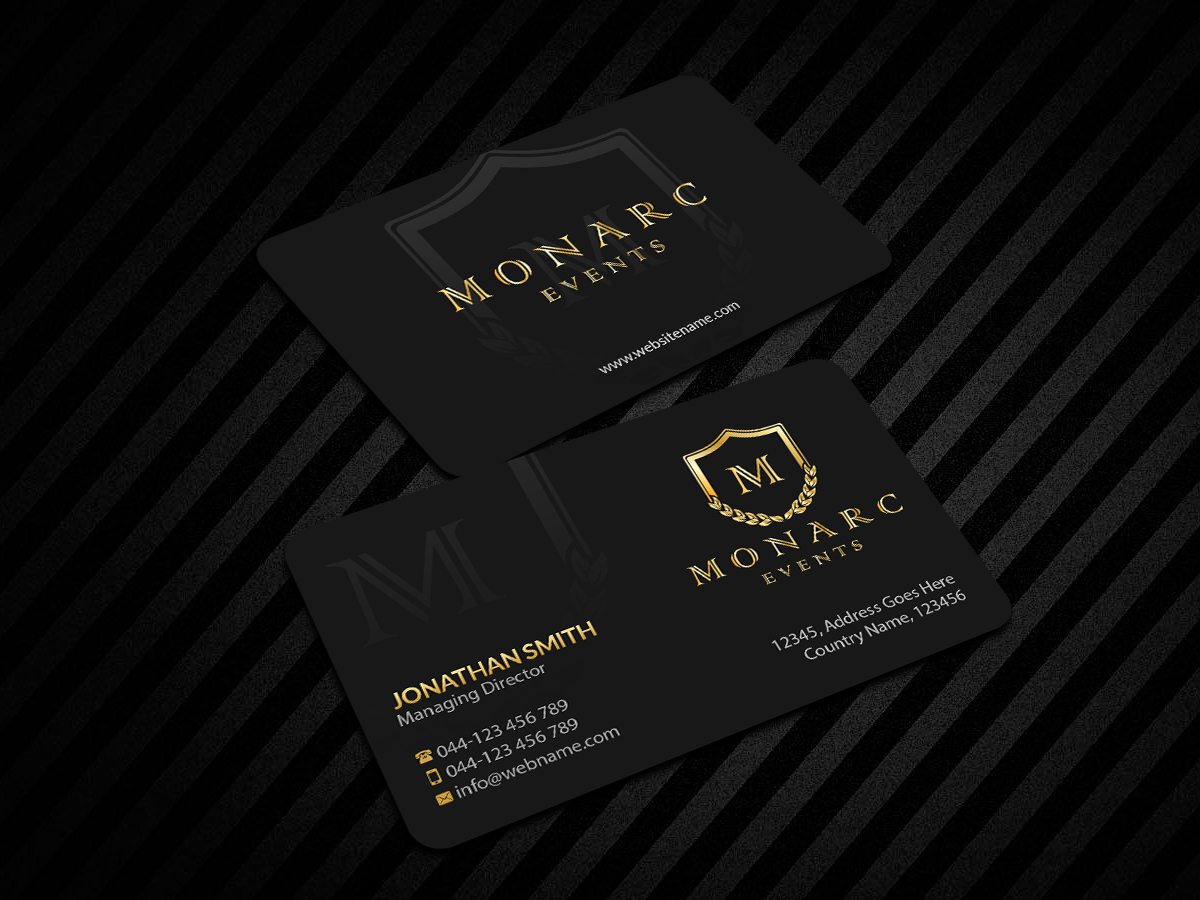 Business Card Design by Creations Box 2015 for Monarc Events Pty Ltd | Design #21483414