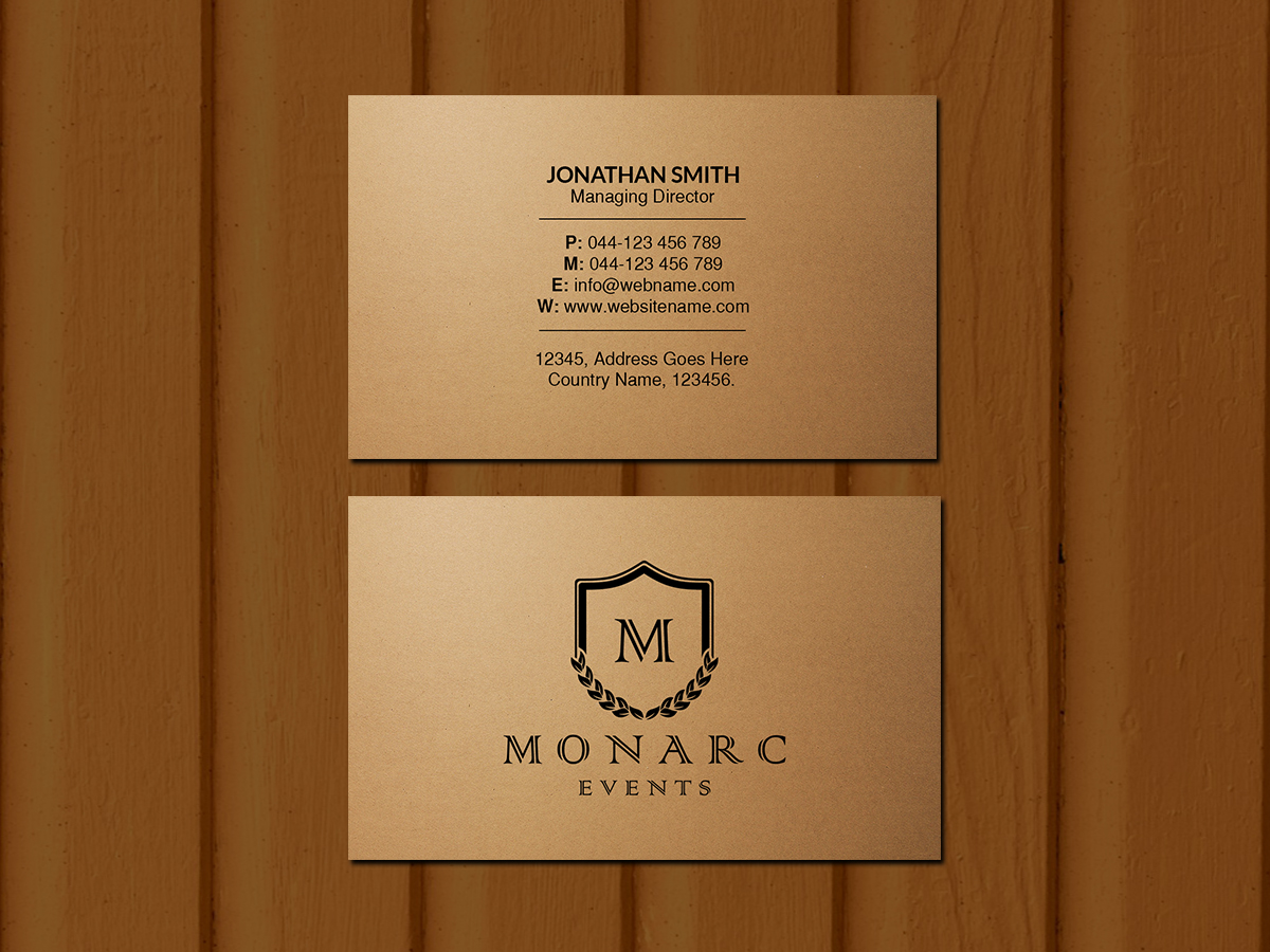 Business Card Design by Creations Box 2015 for Monarc Events Pty Ltd | Design #21483418