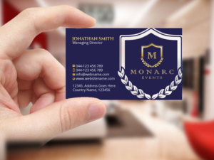 Visitenkarten-Design von Creations Box 2015 für Monarc Events Pty Ltd | Design: #21483420