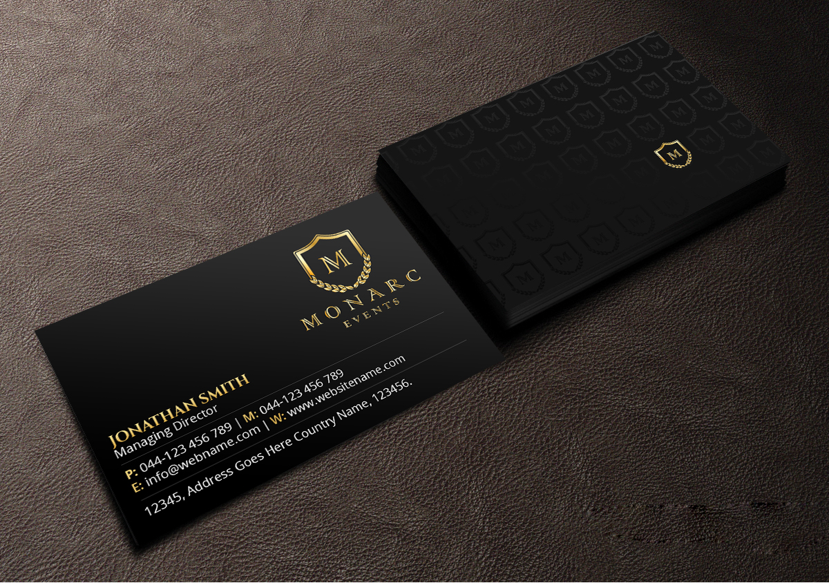 Business Card Design by Creations Box 2015 for Monarc Events Pty Ltd | Design #21483425