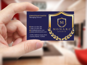 Visitenkarten-Design von Creations Box 2015 für Monarc Events Pty Ltd | Design: #21483426