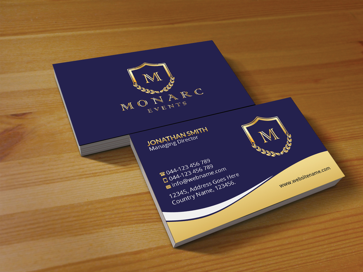 Business Card Design by Creations Box 2015 for Monarc Events Pty Ltd | Design #21483427