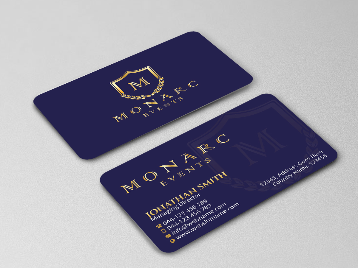 Business Card Design by Creations Box 2015 for Monarc Events Pty Ltd | Design #21483431