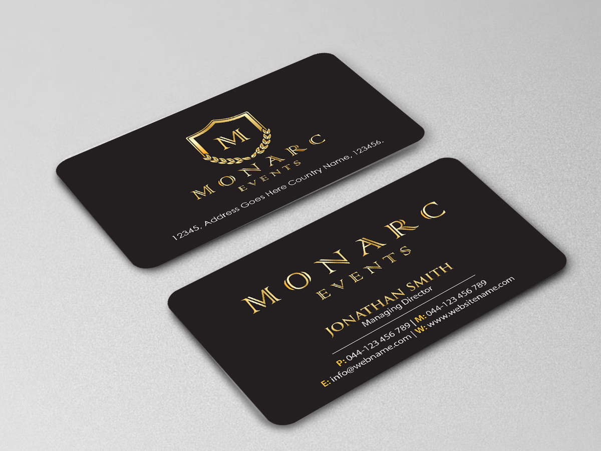 Business Card Design by Creations Box 2015 for Monarc Events Pty Ltd | Design #21483432
