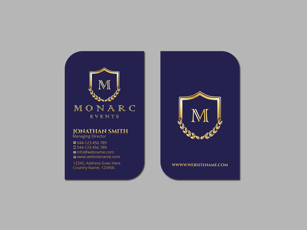 Business Card Design by Creations Box 2015 for Monarc Events Pty Ltd | Design #21483433