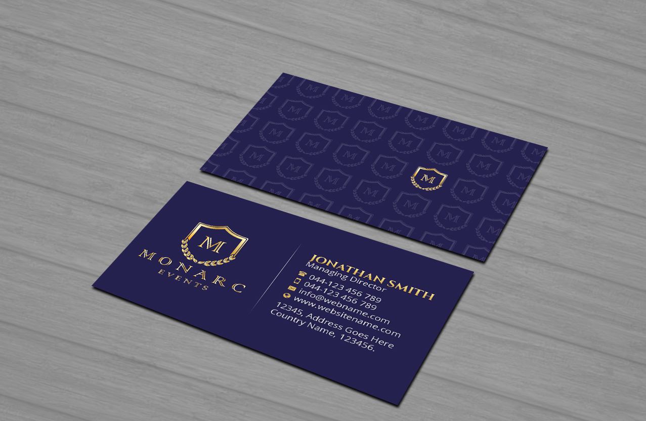 Business Card Design by Creations Box 2015 for Monarc Events Pty Ltd | Design #21483434