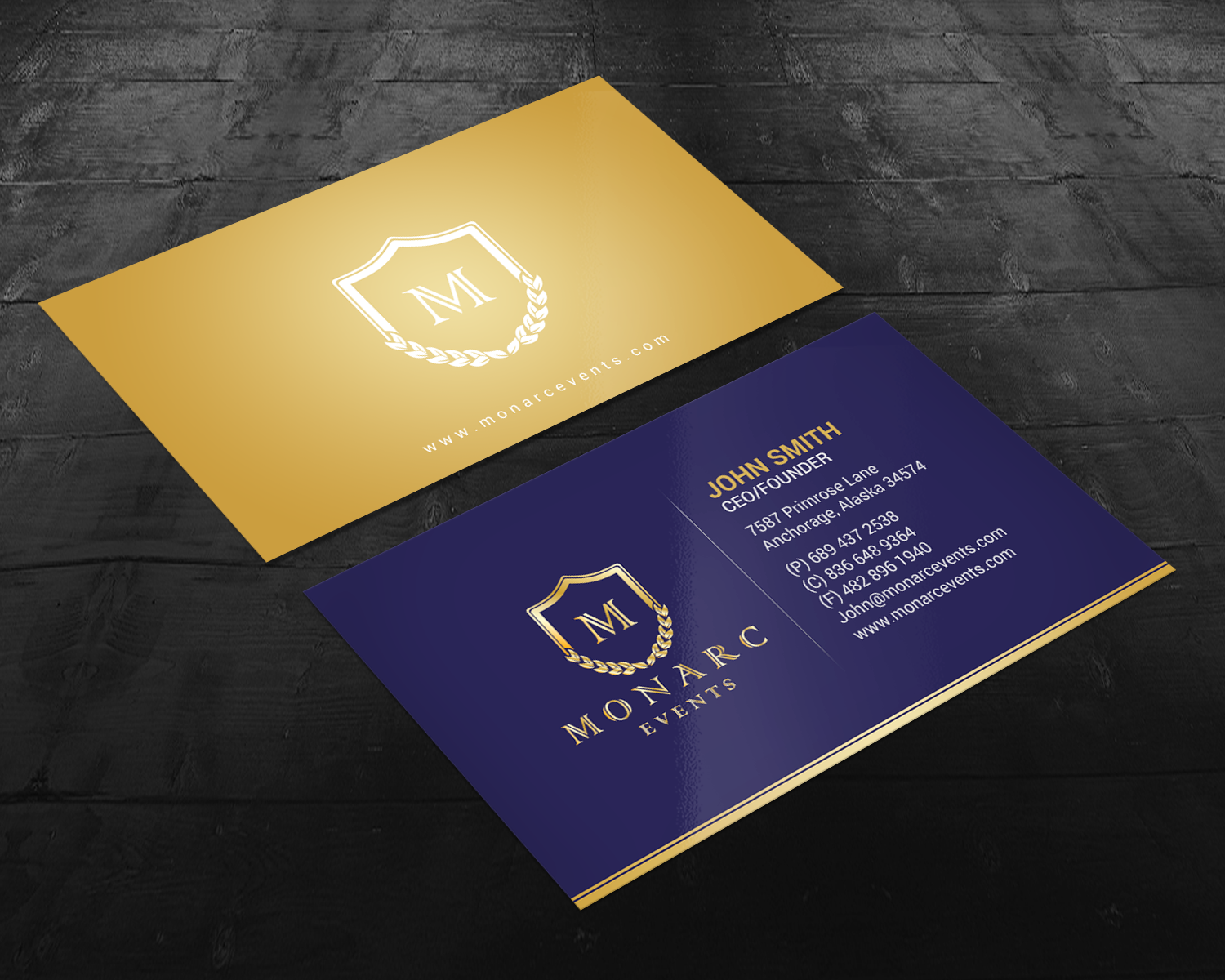 Design de Carte de Visite par chandrayaan.creative pour Monarc Events Pty Ltd | Design #21483673