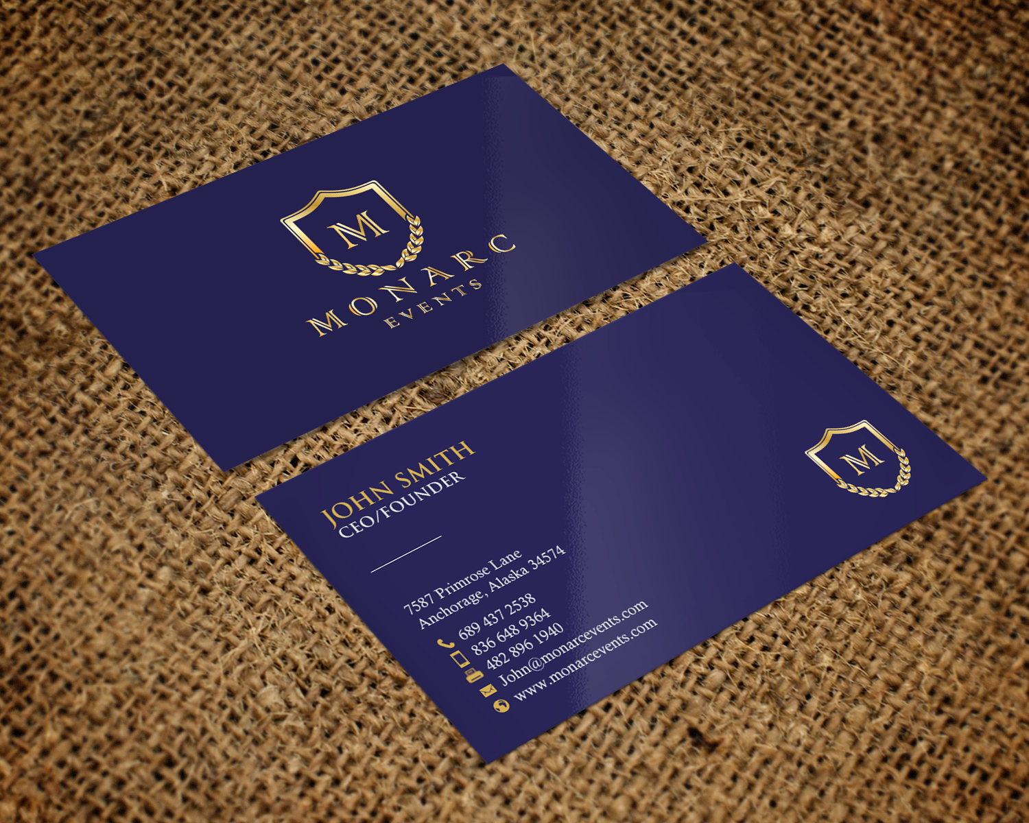 Business Card Design by chandrayaan.creative for Monarc Events Pty Ltd | Design #21483674