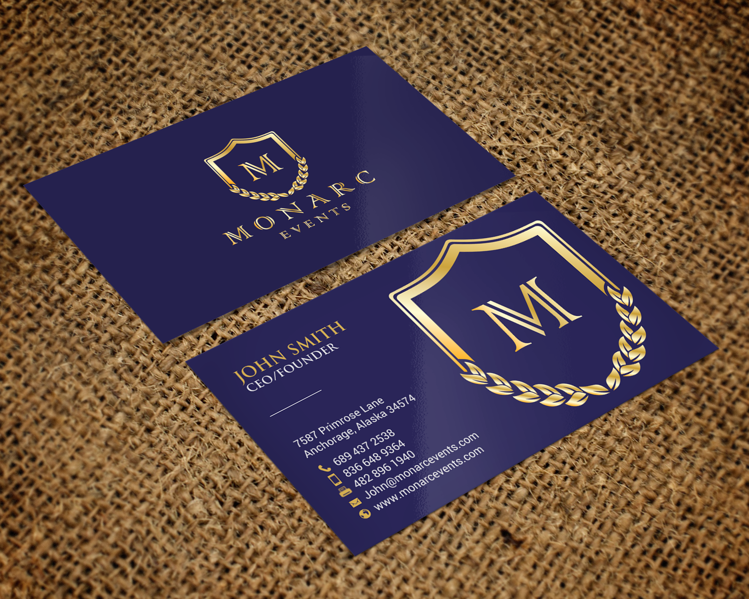 Business Card Design by chandrayaan.creative for Monarc Events Pty Ltd | Design #21483676