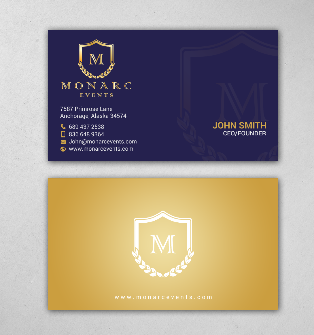 Design de Carte de Visite par chandrayaan.creative pour Monarc Events Pty Ltd | Design #21483677