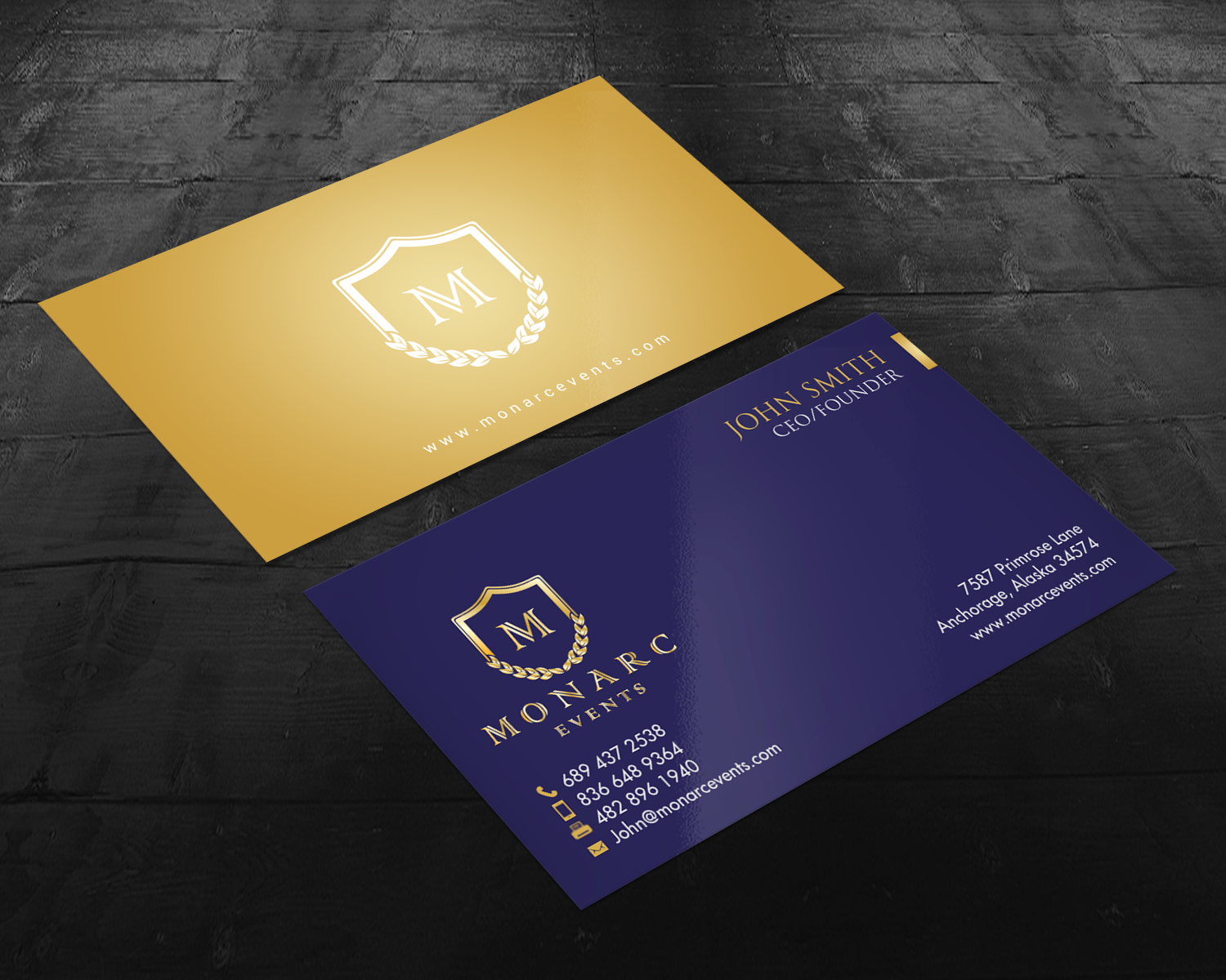 Design de Carte de Visite par chandrayaan.creative pour Monarc Events Pty Ltd | Design #21483678