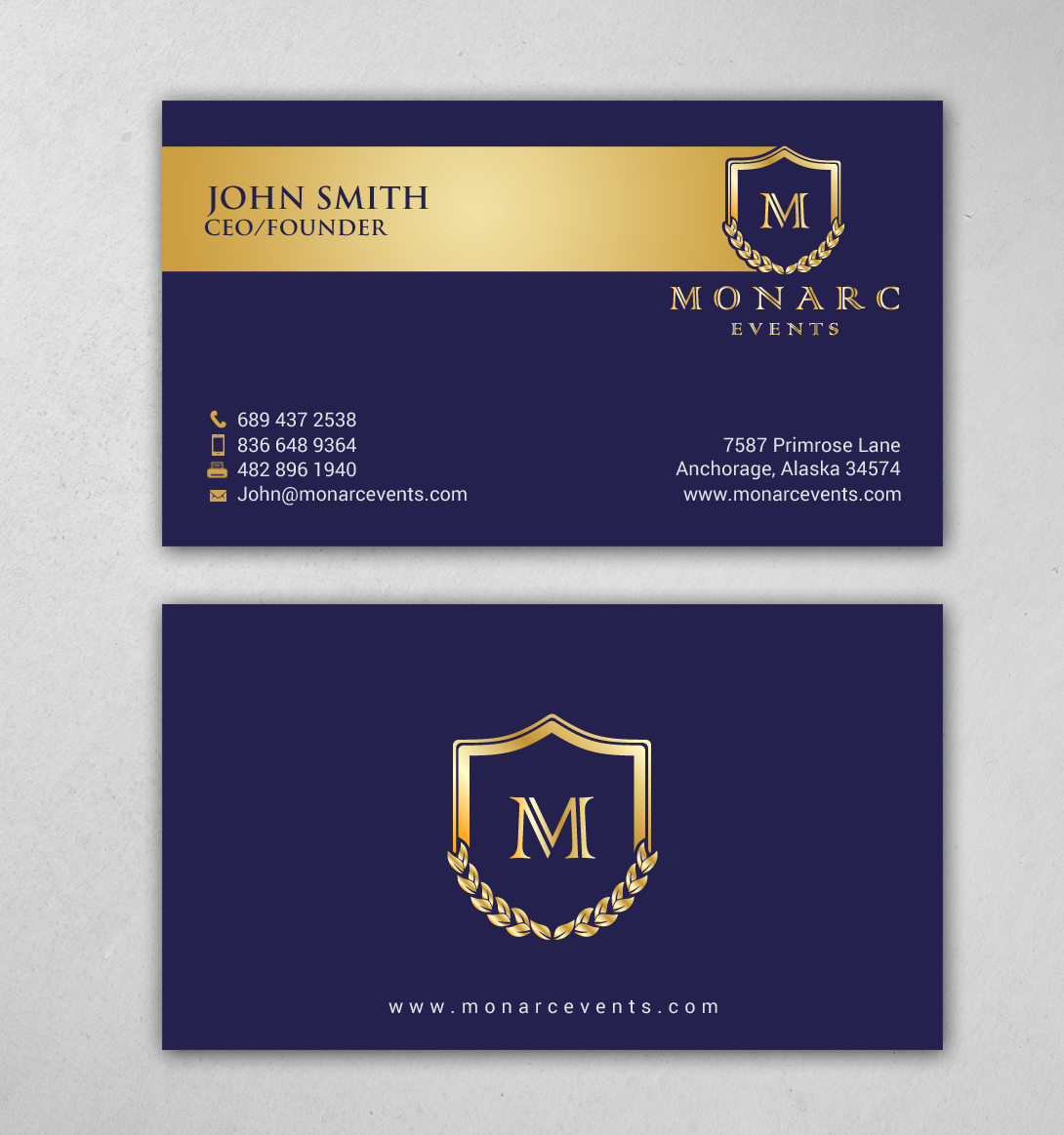 Business Card Design by chandrayaan.creative for Monarc Events Pty Ltd | Design #21483680
