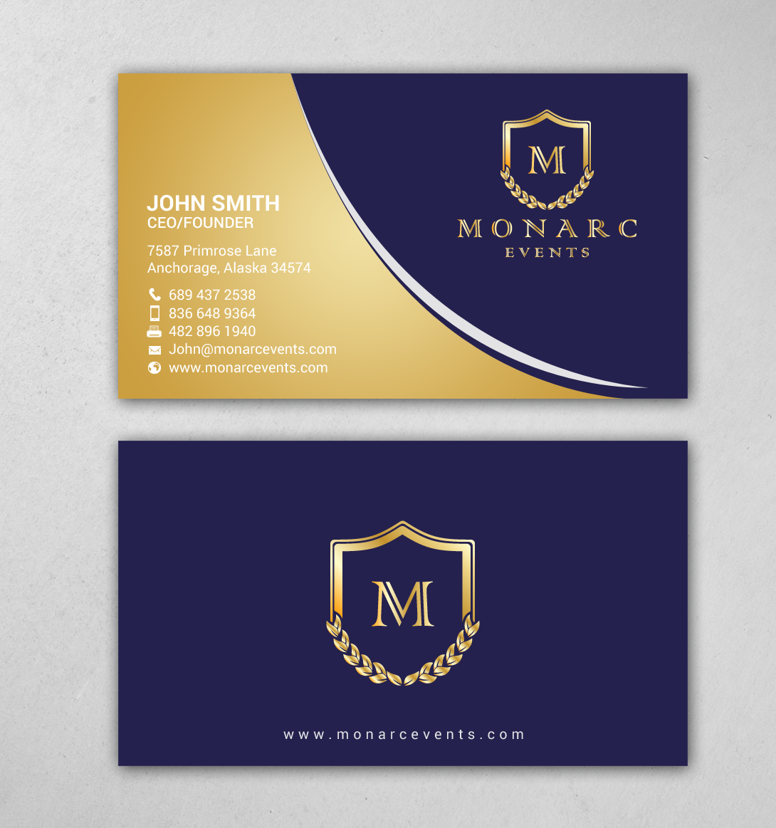 Business Card Design by chandrayaan.creative for Monarc Events Pty Ltd | Design #21484677