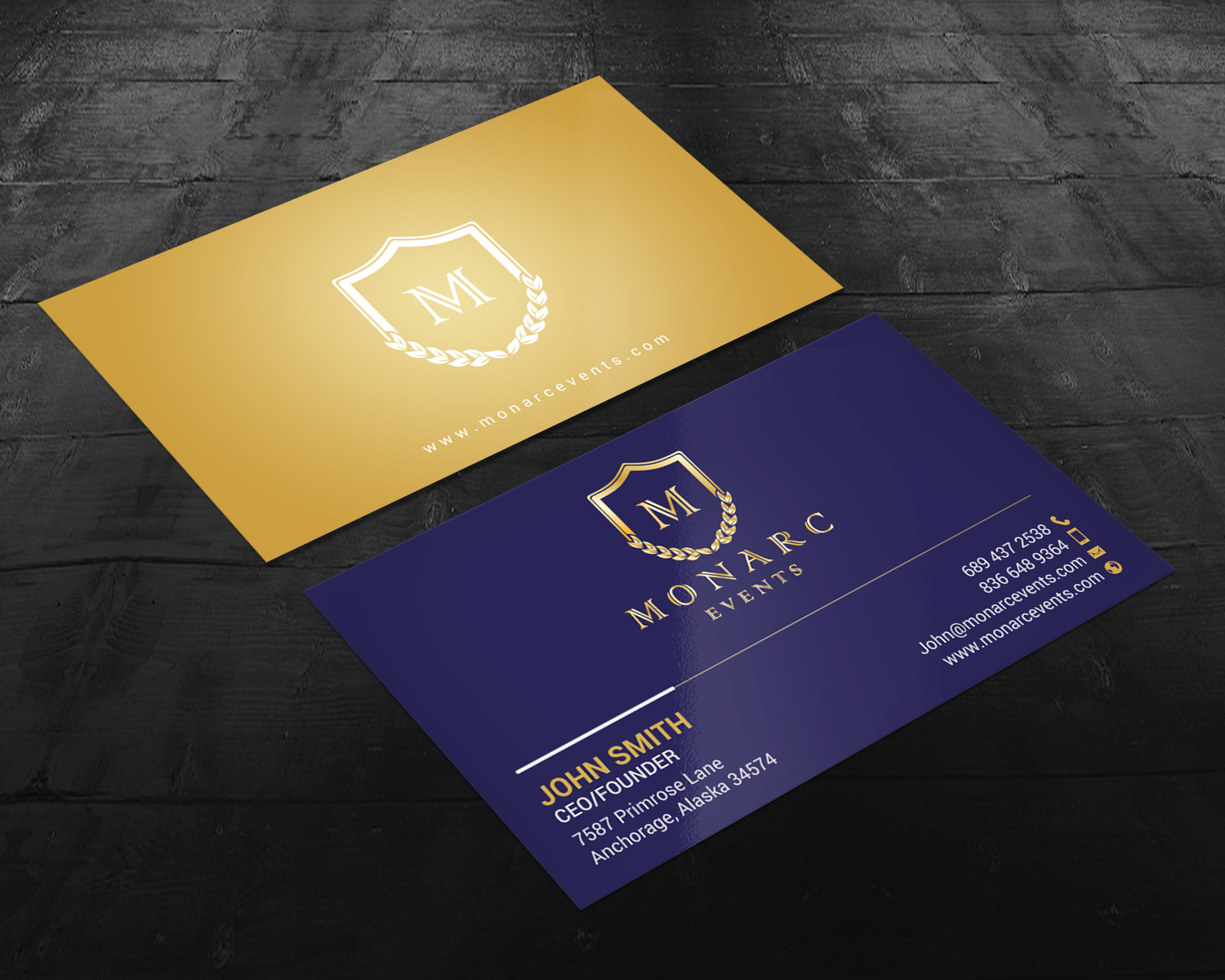 Business Card Design by chandrayaan.creative for Monarc Events Pty Ltd | Design #21484678