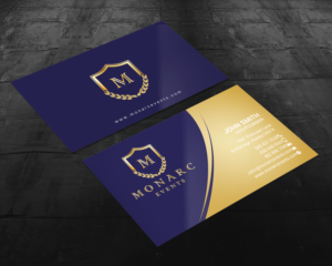 Monarc Events Business Card  | Business Card Design by chandrayaan.creative