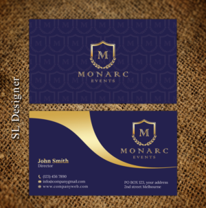 Business Card Design by SL Designer for Monarc Events Pty Ltd | Design: #21484000
