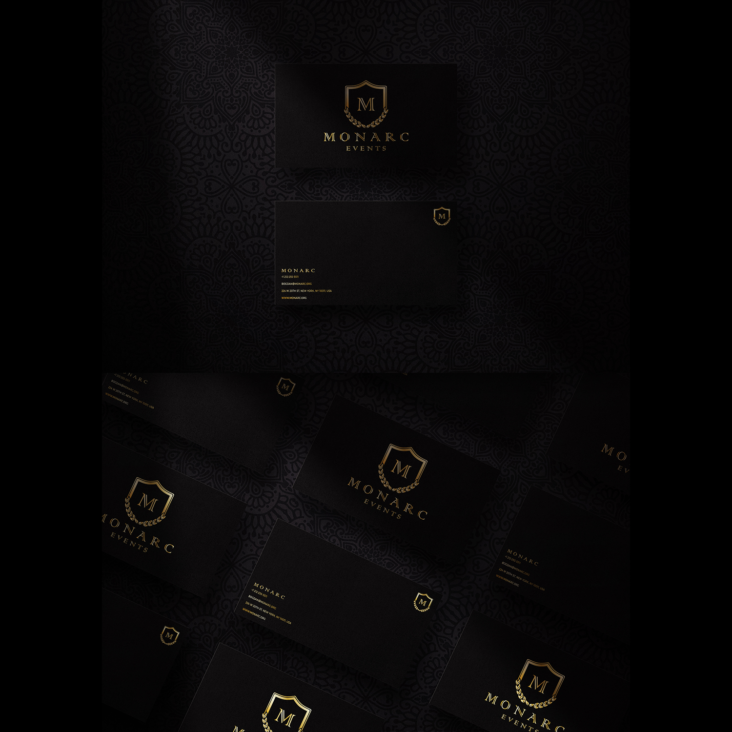 Diseño de Tarjeta de Presentación por bogdanolaru para Monarc Events Pty Ltd | Diseño #21489122