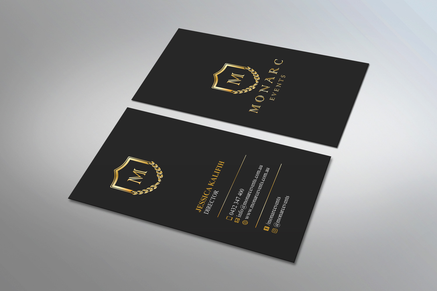 Business Card Design by MDesign for Monarc Events Pty Ltd | Design #21525903