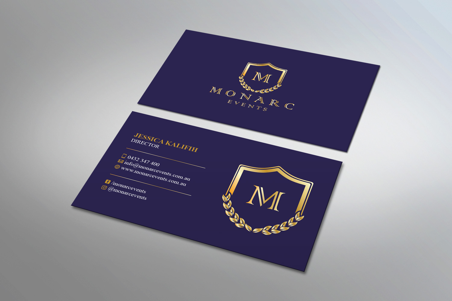 Business Card Design by MDesign for Monarc Events Pty Ltd | Design #21494214
