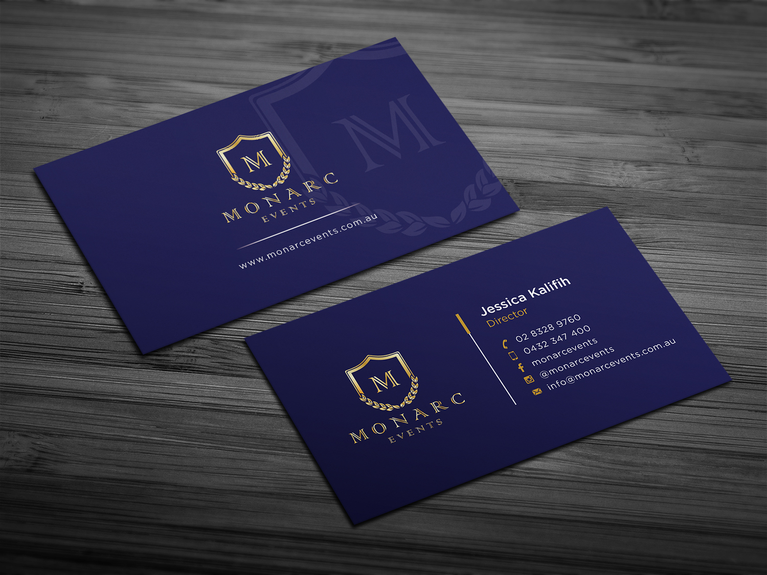 Design de Carte de Visite par haru_ichiban pour Monarc Events Pty Ltd | Design #21556778