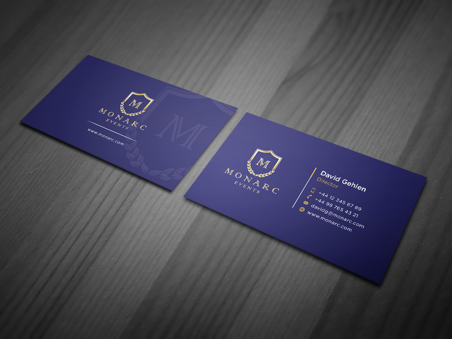 Business Card Design by haru_ichiban for Monarc Events Pty Ltd | Design #21486273