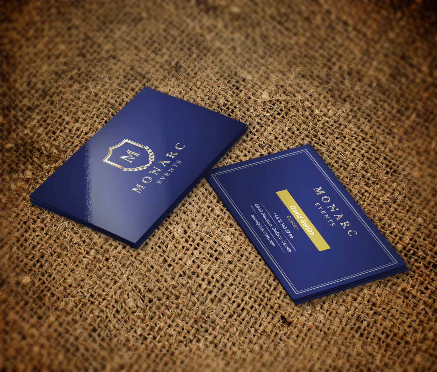 Diseño de Tarjeta de Presentación por haru_ichiban para Monarc Events Pty Ltd | Diseño #21486280