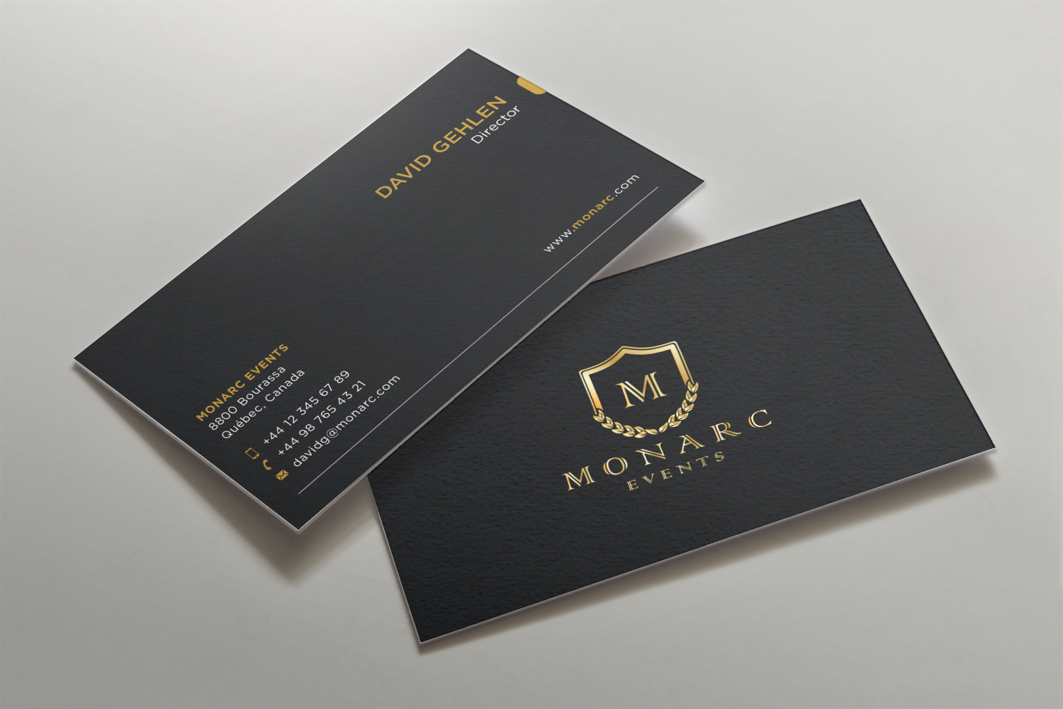 Diseño de Tarjeta de Presentación por haru_ichiban para Monarc Events Pty Ltd | Diseño #21486286