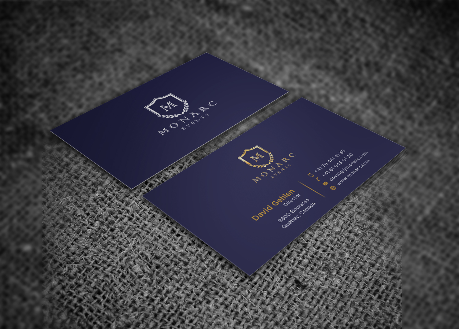 Diseño de Tarjeta de Presentación por haru_ichiban para Monarc Events Pty Ltd | Diseño #21487708