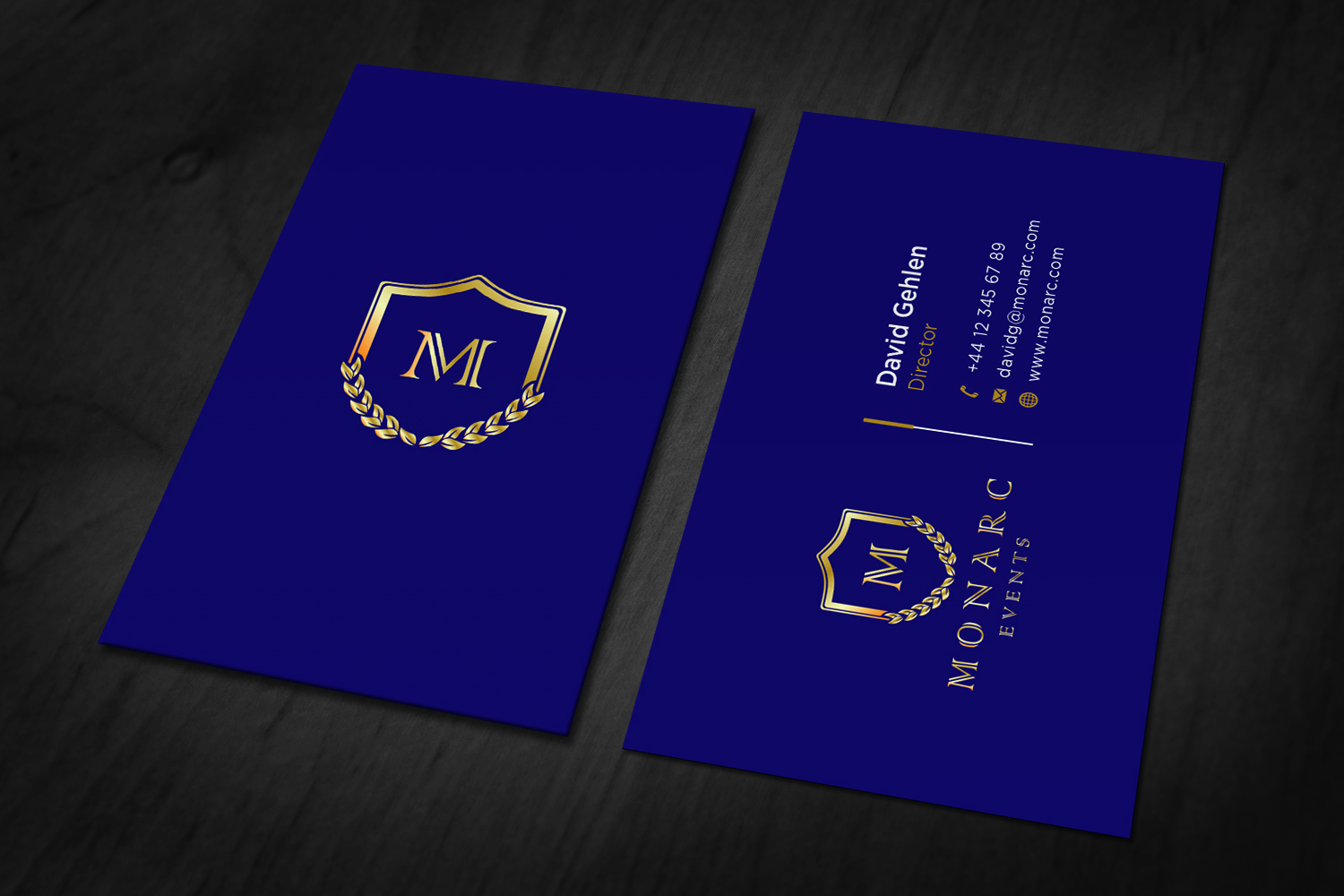 Business Card Design by haru_ichiban for Monarc Events Pty Ltd | Design #21497494