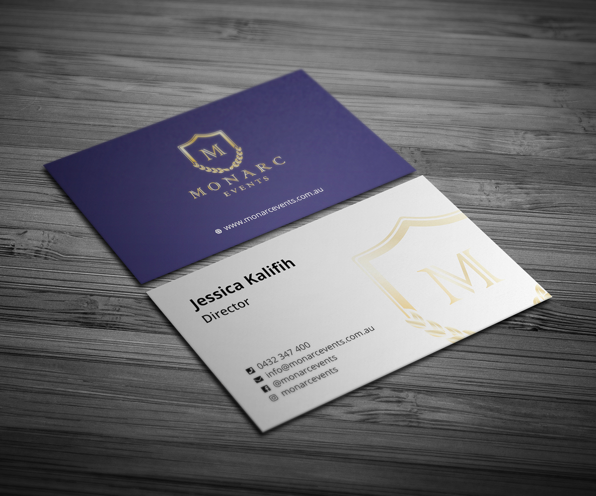 Diseño de Tarjeta de Presentación por designdeviser para Monarc Events Pty Ltd | Diseño #21501273