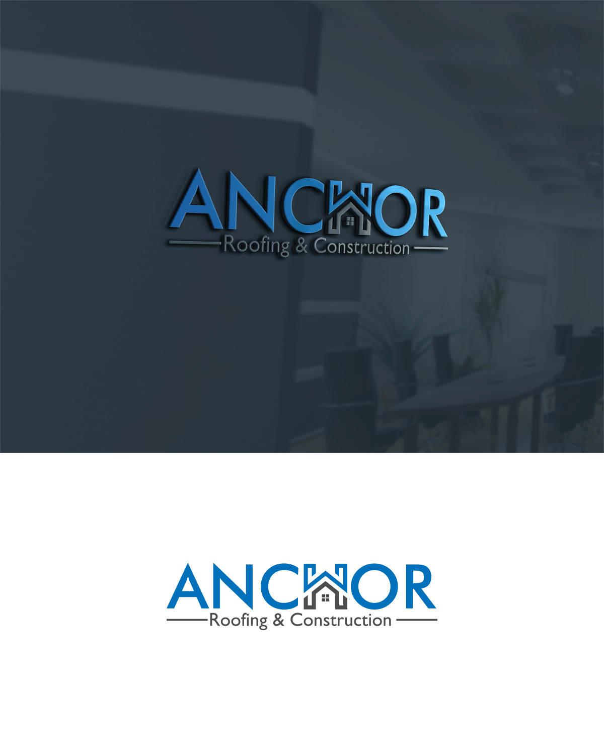 Logo Design by RedLine 3 for Anchor Roofing&Construction | Design #21485451