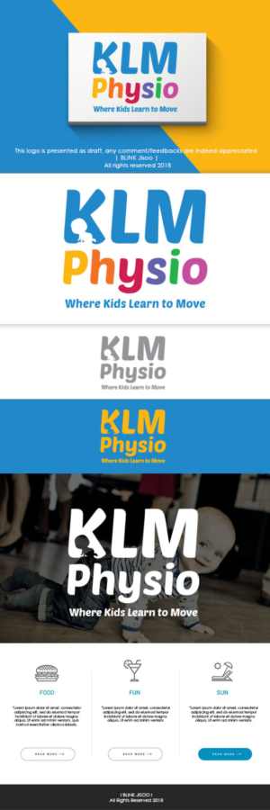 "KLM Physio" where Kids Learn to Move (optional) | Logo Design by Riv.