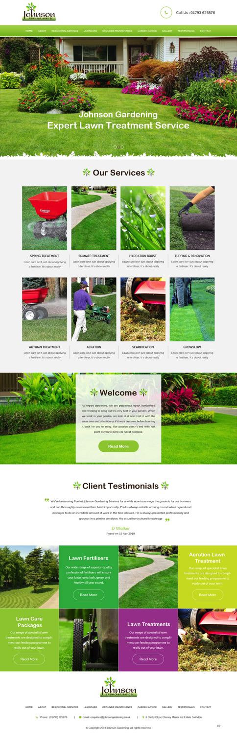 Wordpress Design by pb for Johnson Gardening Services Ltd | Design #21497167