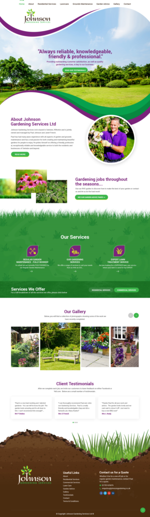 Diseño Wordpress por syrwebdevelopment para Johnson Gardening Services Ltd | Diseño: #21518456