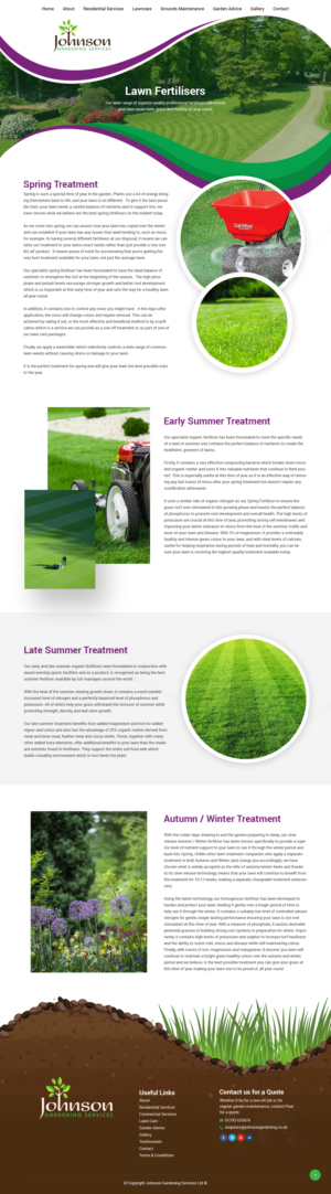 Diseño Wordpress por syrwebdevelopment para Johnson Gardening Services Ltd | Diseño: #21518459