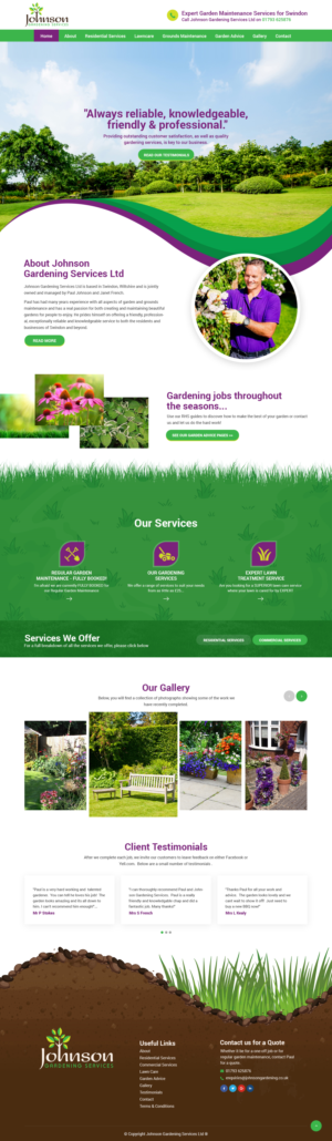 Diseño Wordpress por syrwebdevelopment para Johnson Gardening Services Ltd | Diseño: #21524556