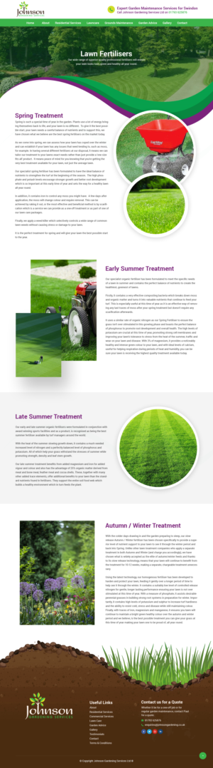 Diseño Wordpress por syrwebdevelopment para Johnson Gardening Services Ltd | Diseño: #21525623