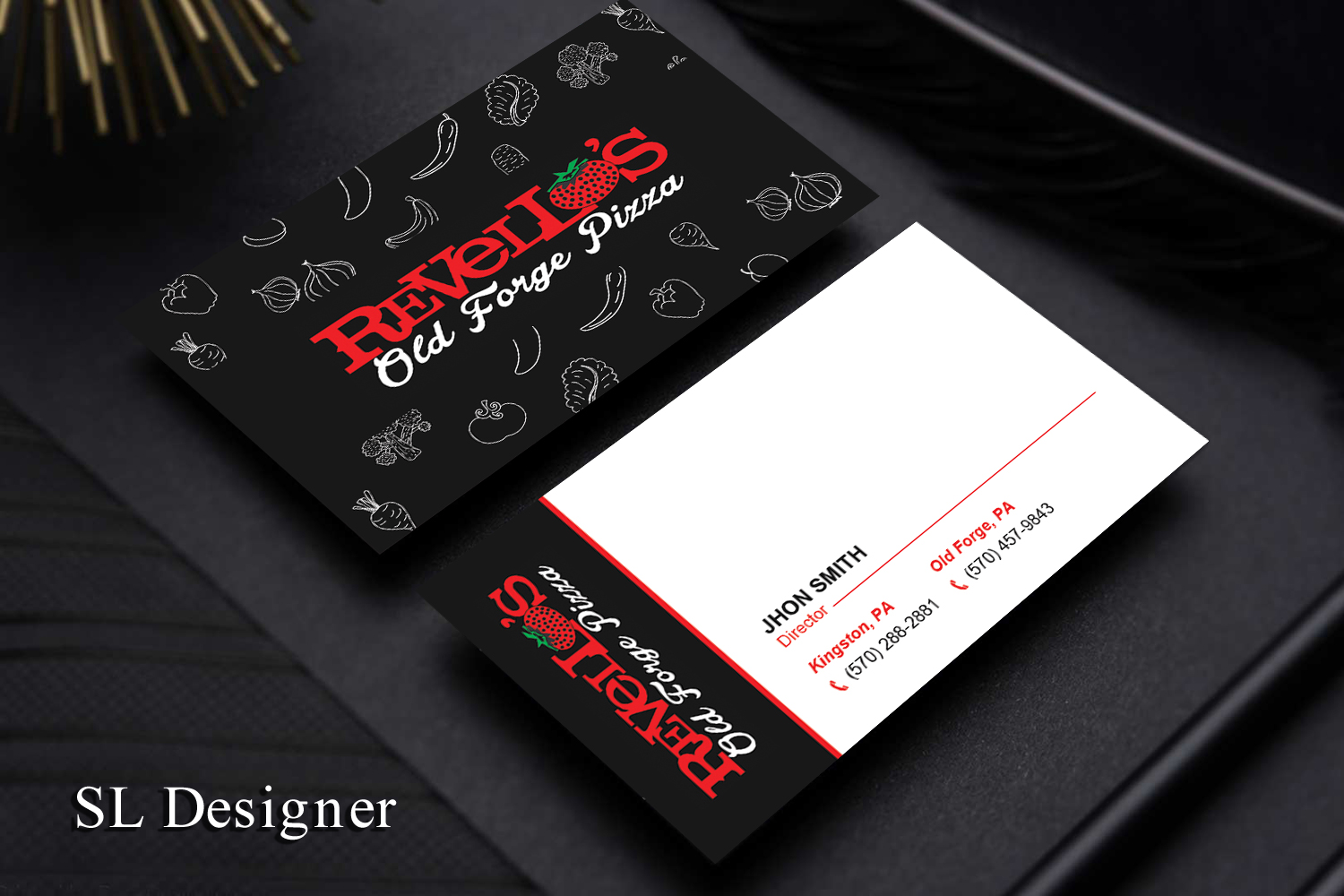 Business Card Design by SL Designer for Revello's Old Forge Pizza in Kingston | Design: #21498513
