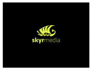 Skyr media (skeer) sleek  boat curves, sea waves, open ocean, sky, motion of moving vibrant | Logo Design by wonderland