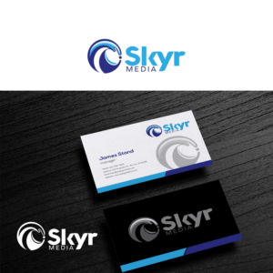 Skyr media (skeer) sleek  boat curves, sea waves, open ocean, sky, motion of moving vibrant | Logo Design by Finley Johnson
