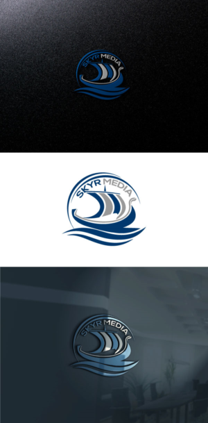 Skyr media (skeer) sleek  boat curves, sea waves, open ocean, sky, motion of moving vibrant | Logo Design by akterkhadijars