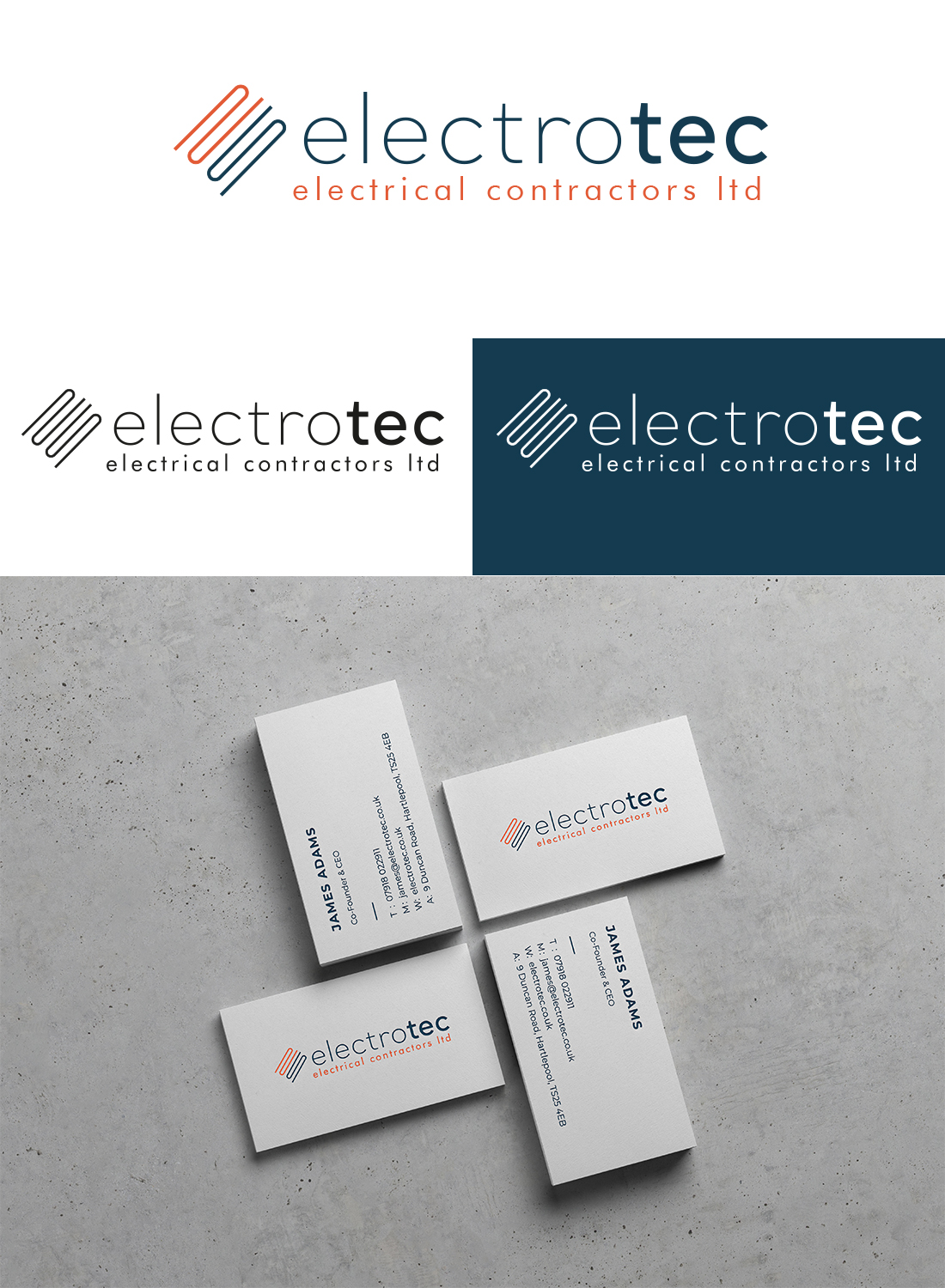 Logo and Business Card Design by Sehriban for Electrotec Electrical Contractors Ltd | Design #21528639